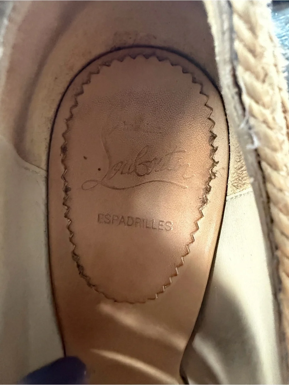 Christian Louboutin Black Canvas and Natural Espadrille Wedge Sandals